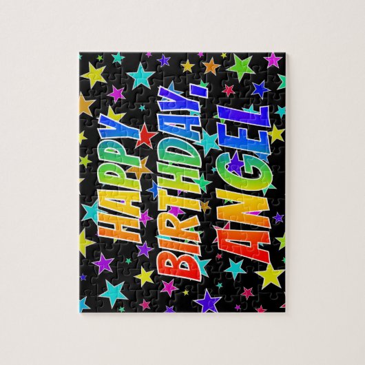 "ANGEL" First Name, Fun "HAPPY BIRTHDAY" Legpuzzel (Verticaal)