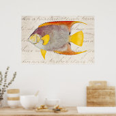 Angel Fish Antiek Hawaiian Print Sjabloon (Keuken)