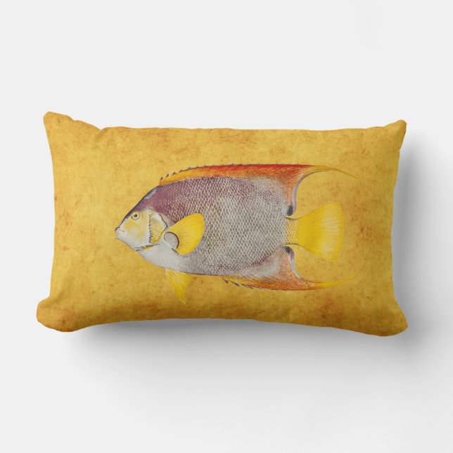  Angel Fish Antiek Hawaiian Print Sjabloon Kussen (Voorkant)