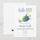 Angel Fish Baby shower Invitation Kaart (Voorkant / Achterkant)