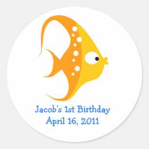 ANGEL FISH Baby shower of Birthday Favor Stickers