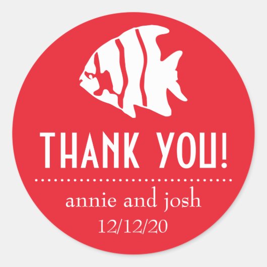 Angel Fish Bedankt Labels (rood) (Voorkant)