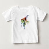 Angel Fish Butterflies Peuter Ruffle T-shirt, Wit (Voorkant)