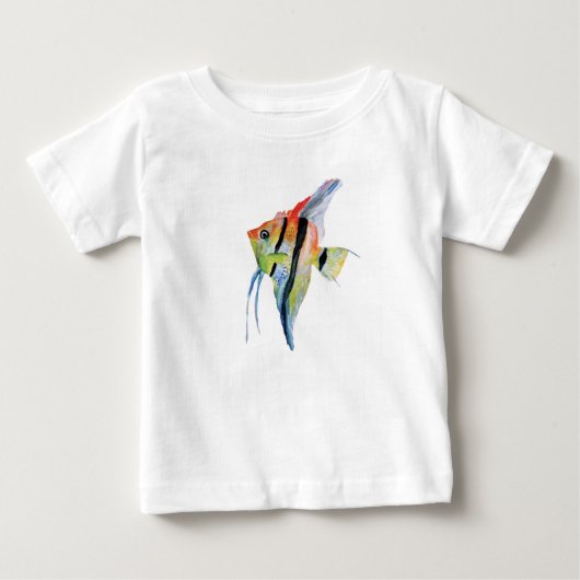 Angel Fish Butterflies Peuter Ruffle T-shirt, Wit (Voorkant)