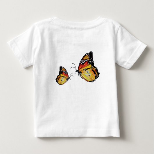 Angel Fish Butterflies Peuter Ruffle T-shirt, Wit (Achterkant)