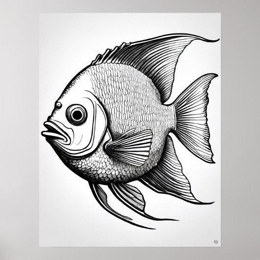 Angel Fish - Fish Art Print (Voorkant)