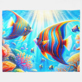 Angel Fish Fleece Deken (Voorkant (Horizontaal))