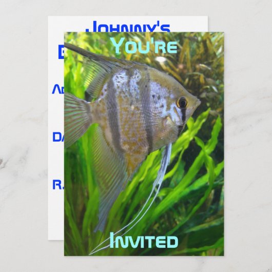 Angel Fish-uitnodiging Kaart (Voorkant / Achterkant)