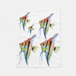 Angel Fish Waterverf Fleece Deken, Baby Deken