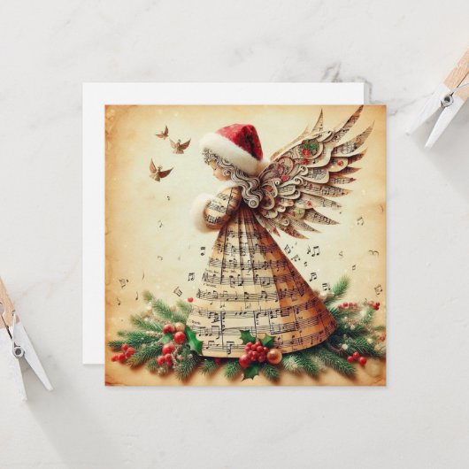 angel Flat Greeting Card Kaart (Voorkant / Achterkant in situ)