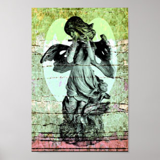 Angel Flute en Heart Poster