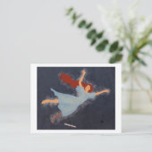 Angel flyer roodharige vrouw dansen in de lucht briefkaart (Staand voorkant)