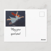 Angel flyer roodharige vrouw dansen in de lucht briefkaart (Achterkant)