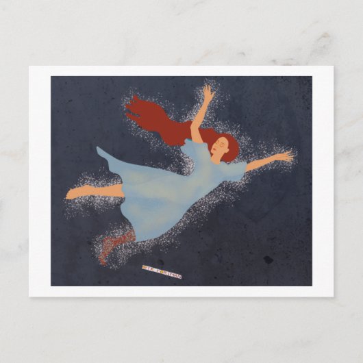 Angel flyer roodharige vrouw dansen in de lucht briefkaart (Voorkant)