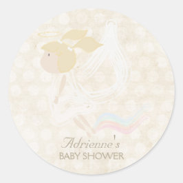 Angel Flying Gepersonaliseerd Baby shower Label St