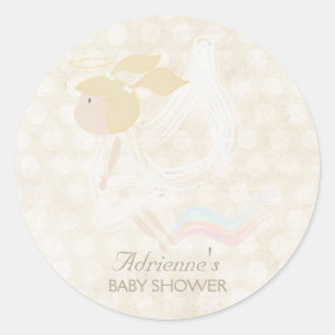 Angel Flying Gepersonaliseerd Baby shower Label St
