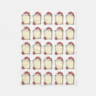Angel Food Angelfood Cake Slice Strawberries Fleece Deken