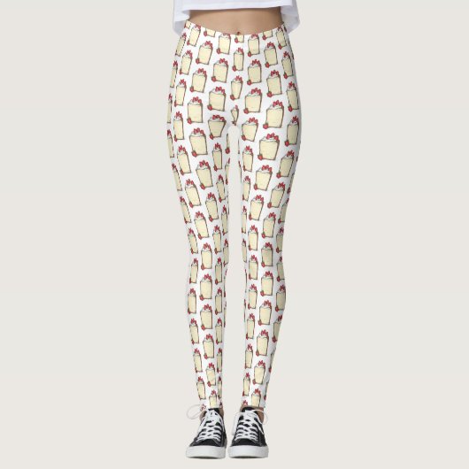 Angel Food Angelfood Cake Slice Strawberry Dessert Leggings (Voorkant)