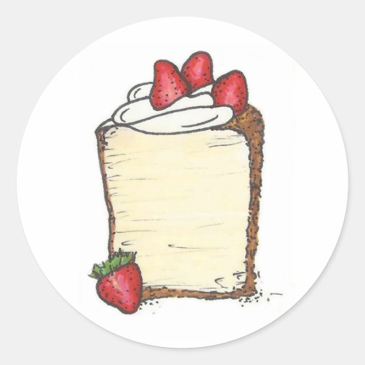 Angel Food Angelfood Cake Slice Strawberry Sticker (Voorkant)