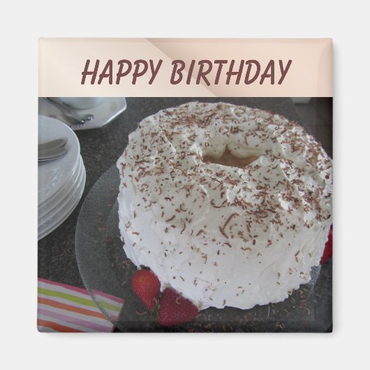 Angel Food Birthday Cake Magneet (Voorkant)