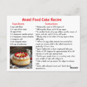 Angel Food Cake Recept Briefkaart (Achterkant)