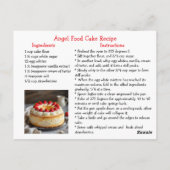 Angel Food Cake Recept Briefkaart (Achterkant)