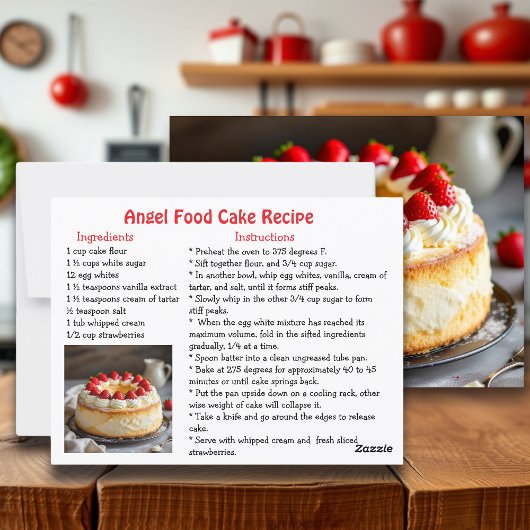 Angel Food Cake Recept Briefkaart