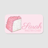 Angel Food Cake Slice Bake Sale Bakkerij gebak Sho Naamplaatje (Voorkant)