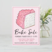 Angel Food Cake Slice Bake Sale Dessert Social Kaart (Staand voorkant)