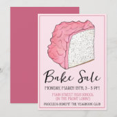 Angel Food Cake Slice Bake Sale Dessert Social Kaart (Voorkant / Achterkant)
