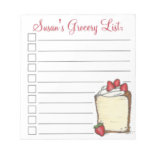 Angel Food Cake Slice Specialized Grocery List Notitieblok