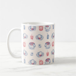 Angel Food Cake Toile Coffee Mok