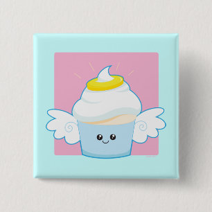 Angel Food Cupcake Vierkante Button 5,1 Cm
