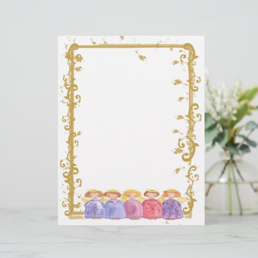 Angel Friends kerstfeestdag Waterverf (Staand voorkant)