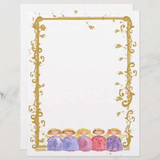 Angel Friends kerstfeestdag Waterverf (Voorkant / Achterkant)