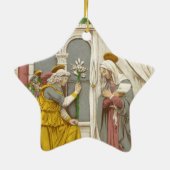 Angel Gabriel de aankondiging aan Mary Keramisch Ornament (Achterkant)