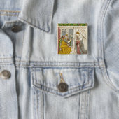 Angel Gabriel de aankondiging aan Mary Vierkante Button 5,1 Cm (In situ)