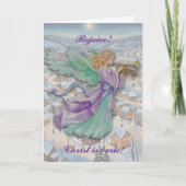 Angel Gabriel Folded Holiday Christmas Card Feestdagen Kaart (Voorkant)