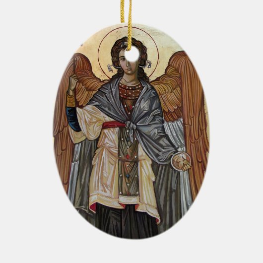 Angel Gabriel Icon Keramisch Ornament (Achterkant)