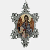 Angel Gabriel Tin Sneeuwvlok Ornament (Links)