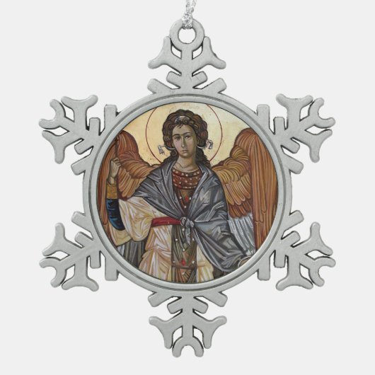 Angel Gabriel Tin Sneeuwvlok Ornament (Voorkant)