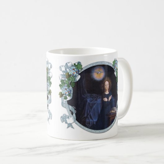 Angel Gabriel Virgin Mary Annunciation Floral Koffiemok (Voorkant rechts)