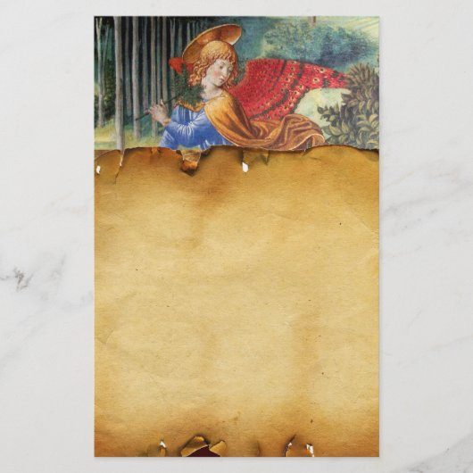 Angel Gathering Flowers in een hemel landschap Briefpapier (Voorkant)