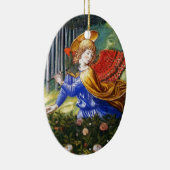 Angel Gathering Flowers in een hemel landschap Keramisch Ornament (Rechts)