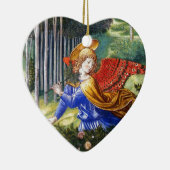 Angel Gathering Flowers in een hemel landschap Keramisch Ornament (Rechts)