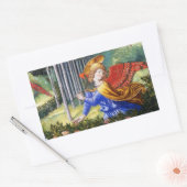 Angel Gathering Flowers in een hemel landschap Rechthoekige Sticker (Envelop)
