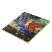 Angel Gathering Flowers in een hemel landschap Tegeltje (Zijkant)