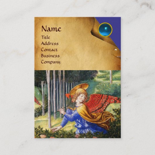 Angel Gathering Flowers in een hemel landschap Visitekaartje (Voorkant)