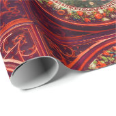 Angel Gathering Flowers Red Floral Crown Kerstmis Cadeaupapier (Rol Hoek)