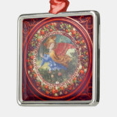 Angel Gathering Flowers Red Floral Crown Kerstmis Metalen Ornament (Links)